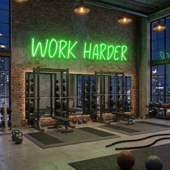 Work Harder Led Neon Sign Light