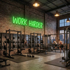 Work Harder Led Neon Sign Light