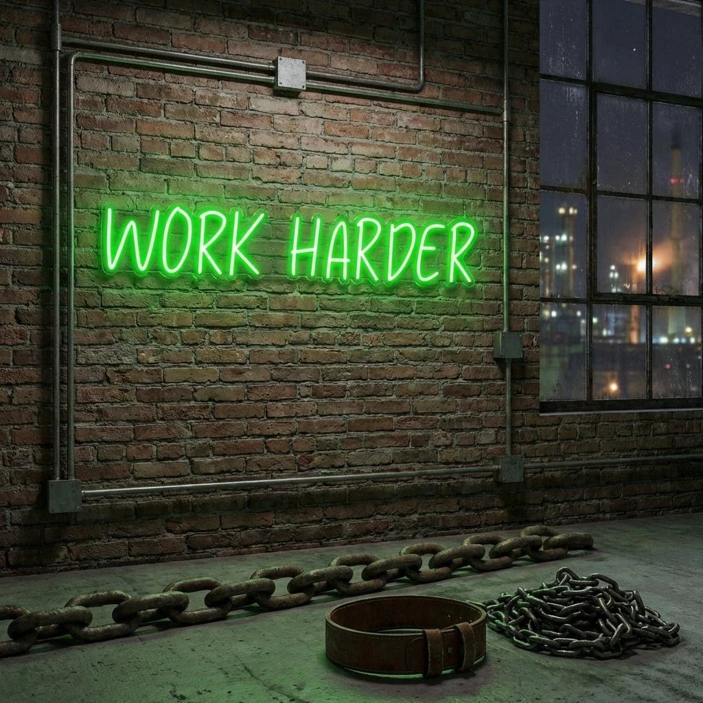 Work Harder Led Neon Sign Light