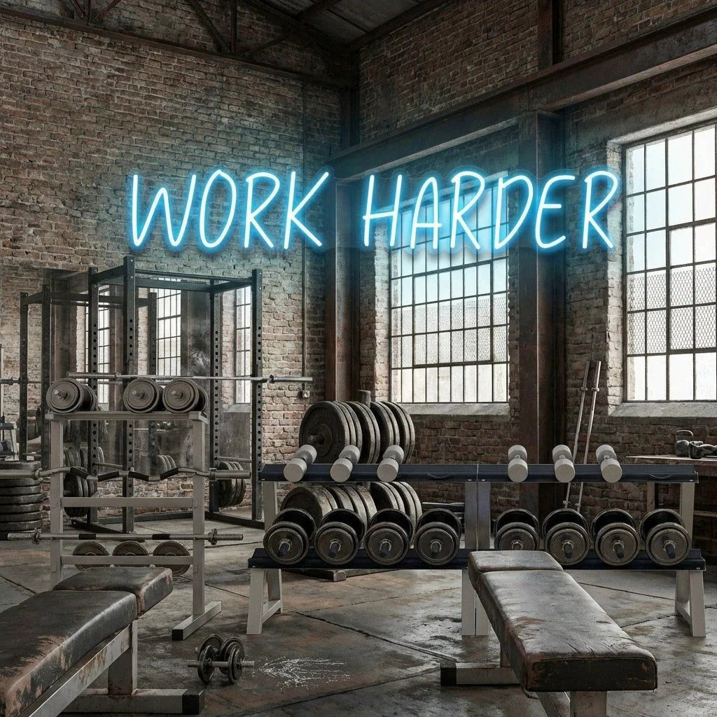 Work Harder Led Neon Sign Light