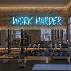 Work Harder Led Neon Sign Light