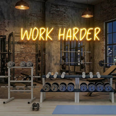 Work Harder Led Neon Sign Light