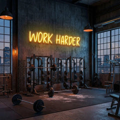Work Harder Led Neon Sign Light
