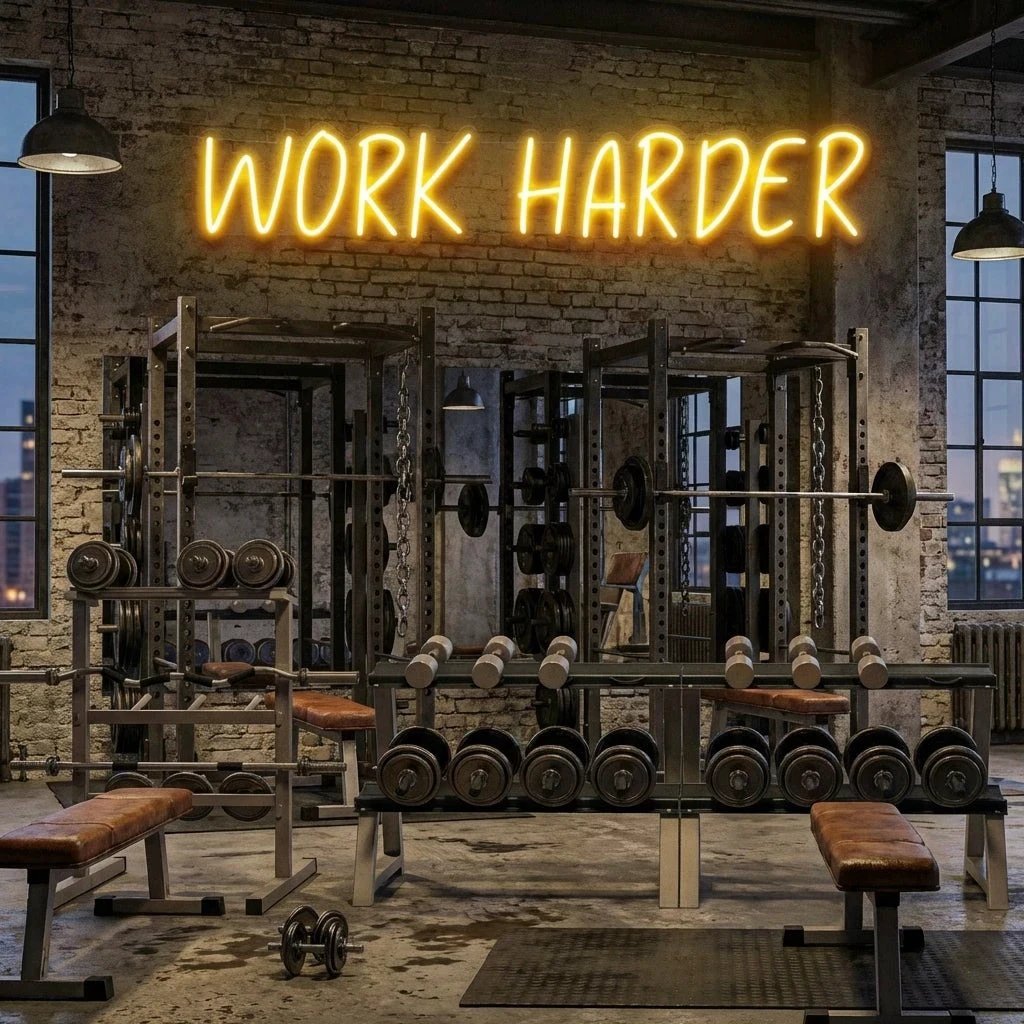 Work Harder Led Neon Sign Light