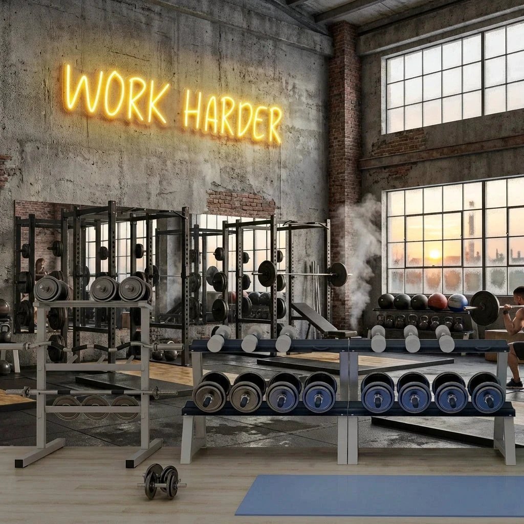 Work Harder Led Neon Sign Light