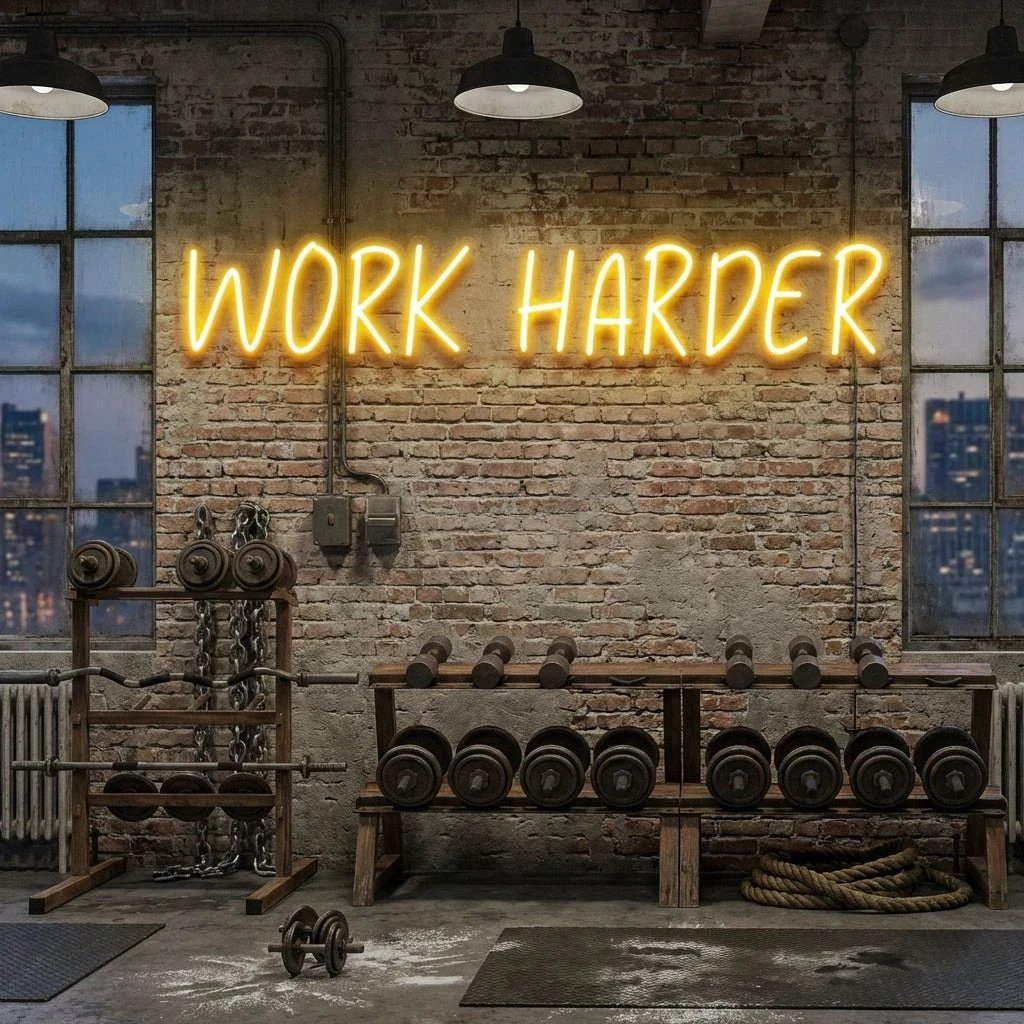 Work Harder Led Neon Sign Light