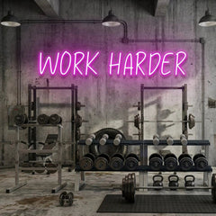 Work Harder Led Neon Sign Light