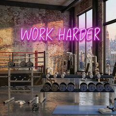 Work Harder Led Neon Sign Light