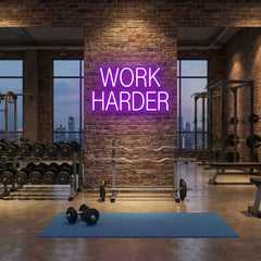 Work Harder Led Neon Sign Light