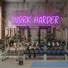 Work Harder Led Neon Sign Light