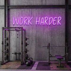 Work Harder Led Neon Sign Light