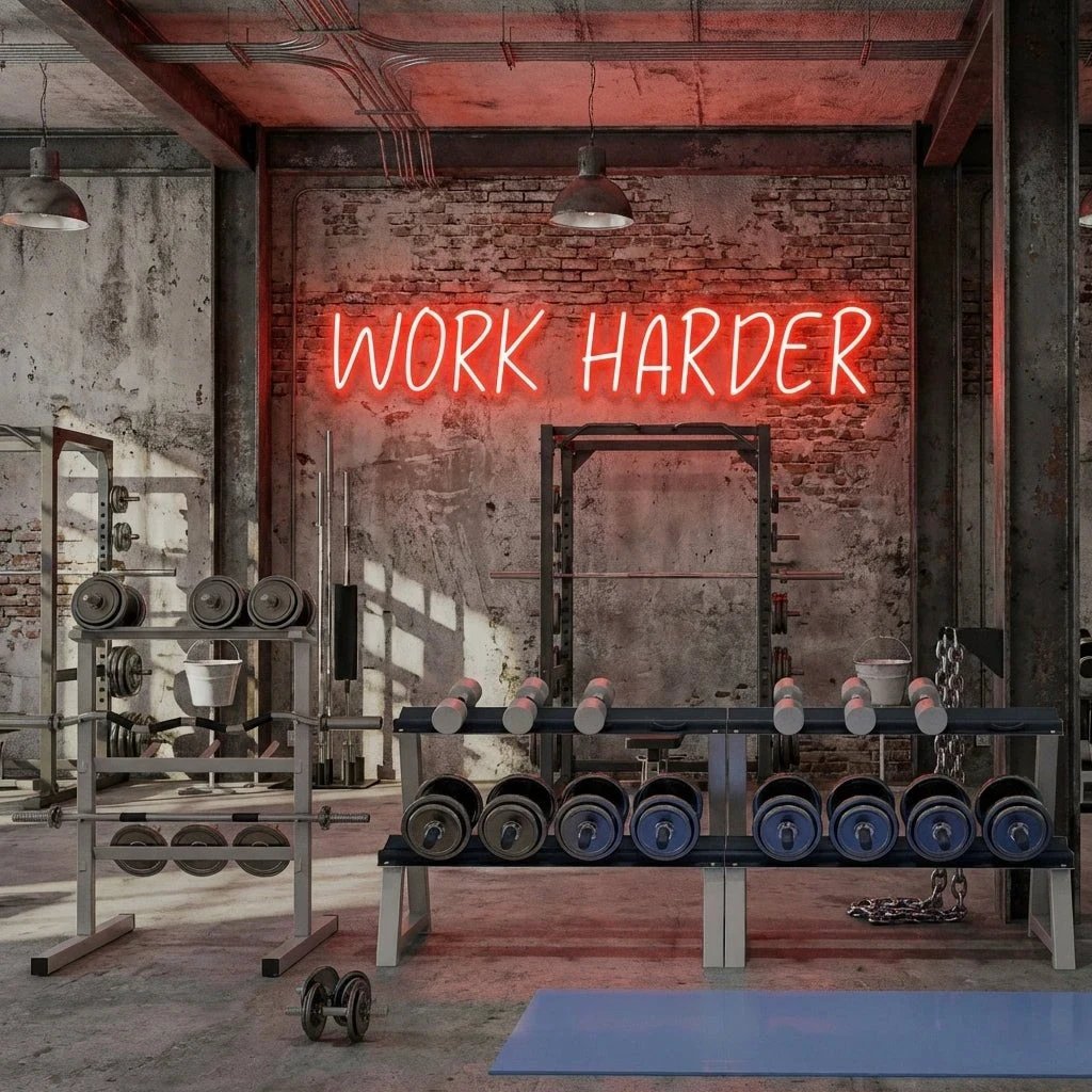 Work Harder Led Neon Sign Light