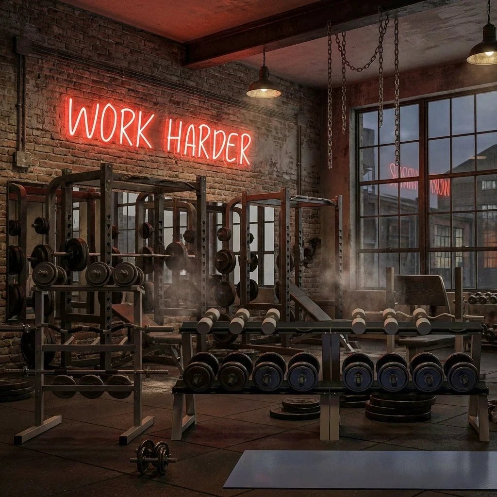 Work Harder Led Neon Sign Light