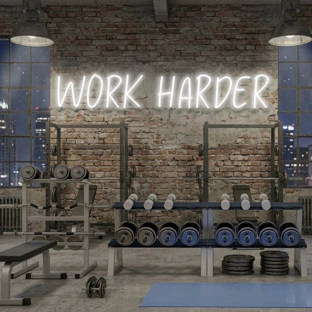 Work Harder Led Neon Sign Light