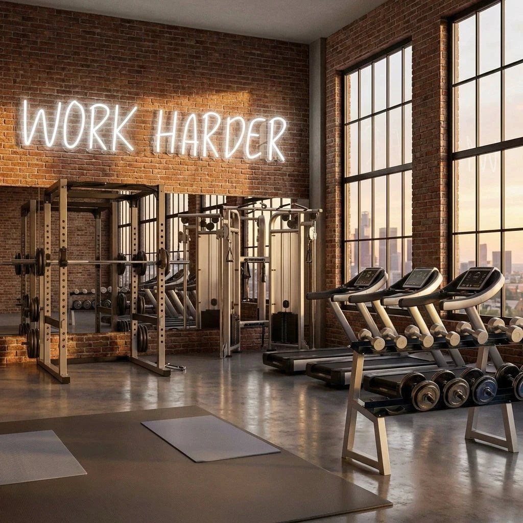 Work Harder Led Neon Sign Light