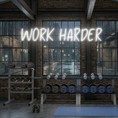 Work Harder Led Neon Sign Light