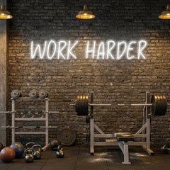 Work Harder Led Neon Sign Light