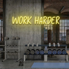 Work Harder Led Neon Sign Light