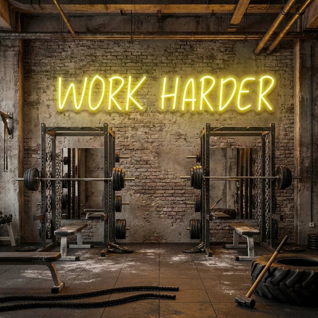 Work Harder Led Neon Sign Light