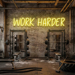 Work Harder Led Neon Sign Light