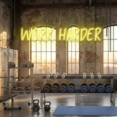 Work Harder Led Neon Sign Light