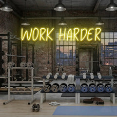 Work Harder Led Neon Sign Light