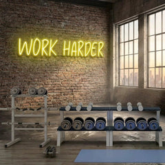 Work Harder Led Neon Sign Light