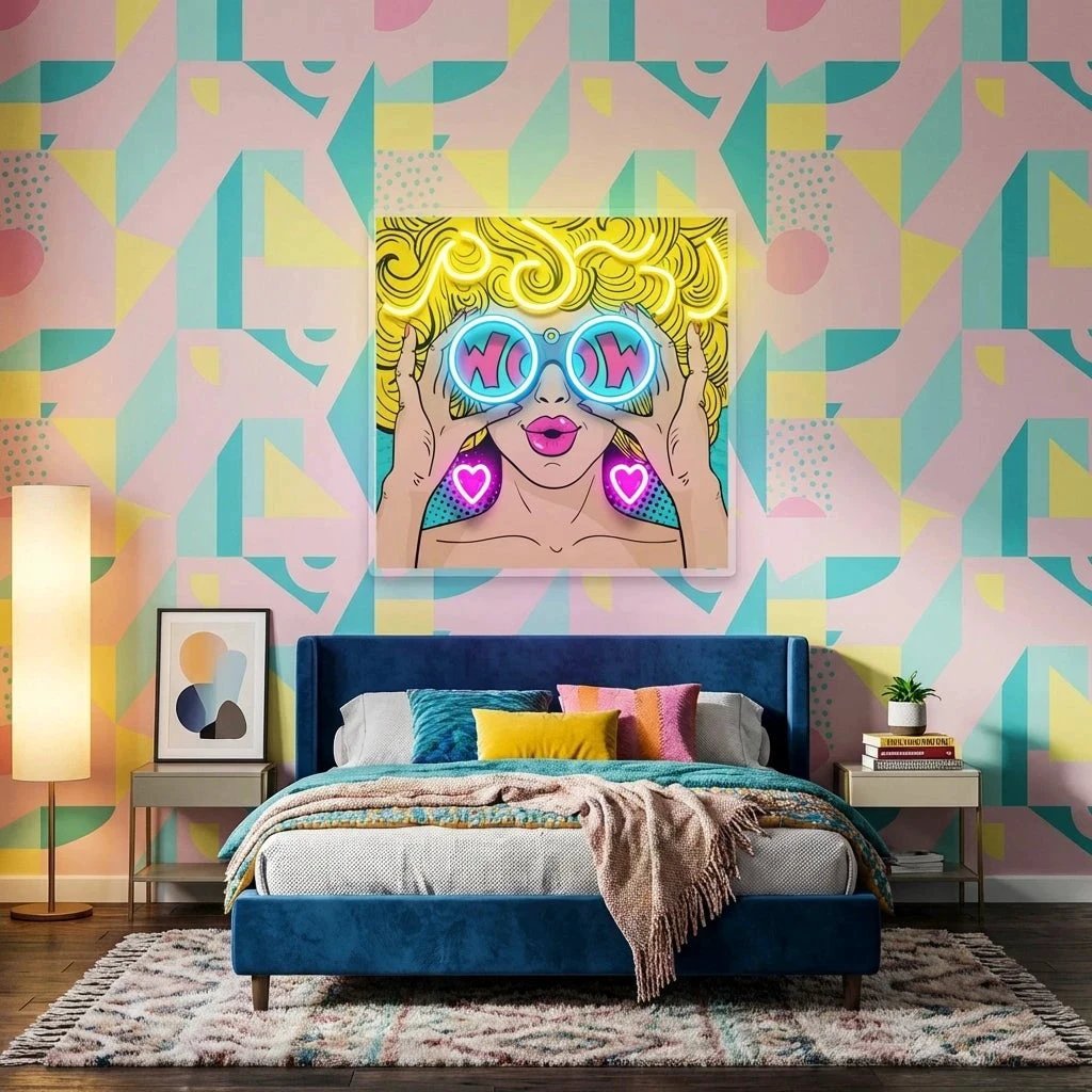 Wow Face Sexy Pop Art Led Neon Sign Light