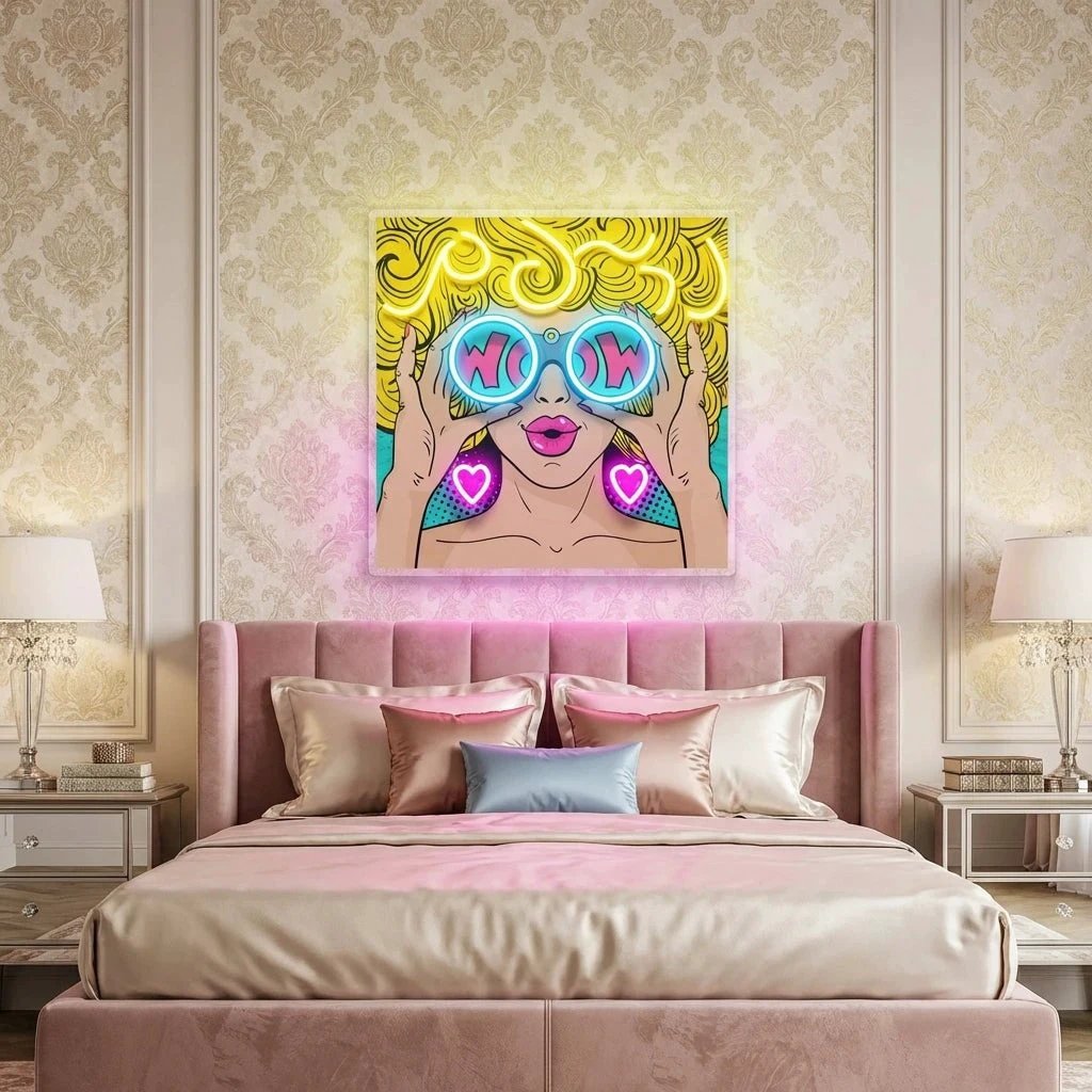 Wow Face Sexy Pop Art Led Neon Sign Light