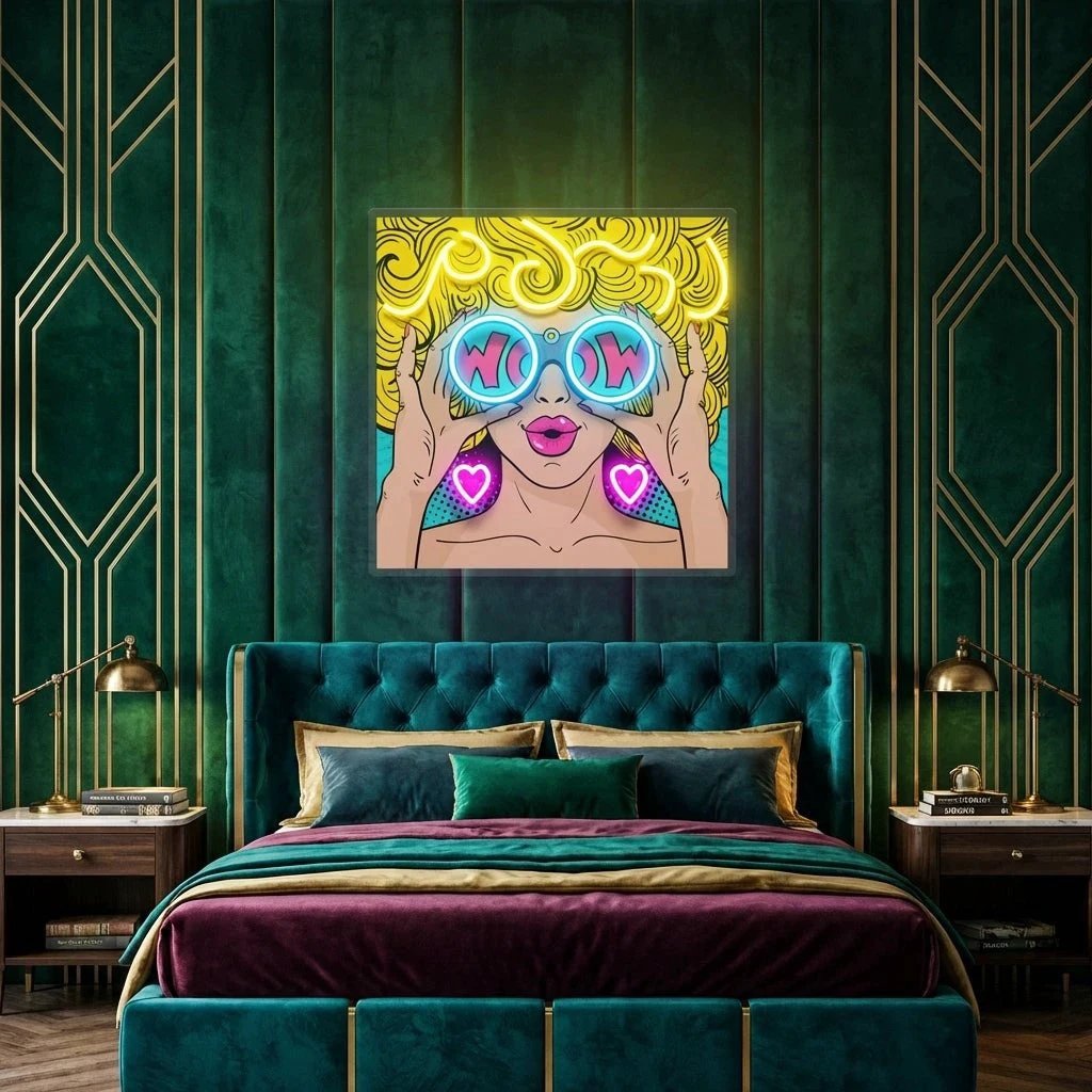 Wow Face Sexy Pop Art Led Neon Sign Light