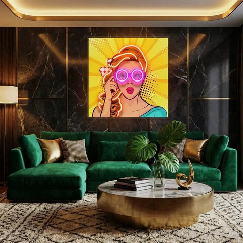 Wow Face Sexy Surprised Pop Art Led Neon Sign Light