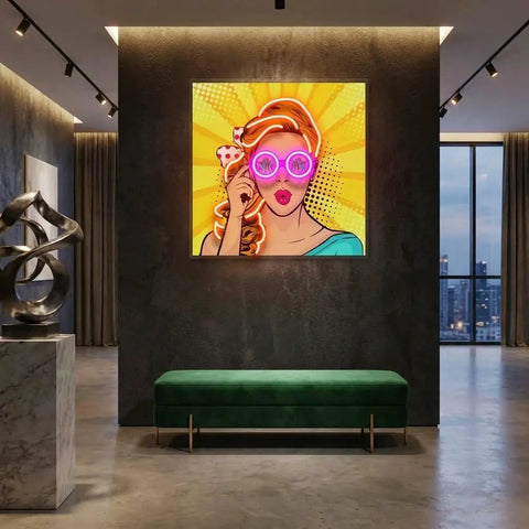 Wow Face Sexy Surprised Pop Art Led Neon Sign Light