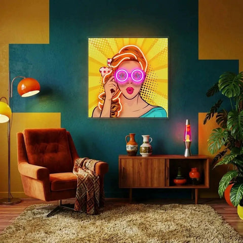 Wow Face Sexy Surprised Pop Art Led Neon Sign Light