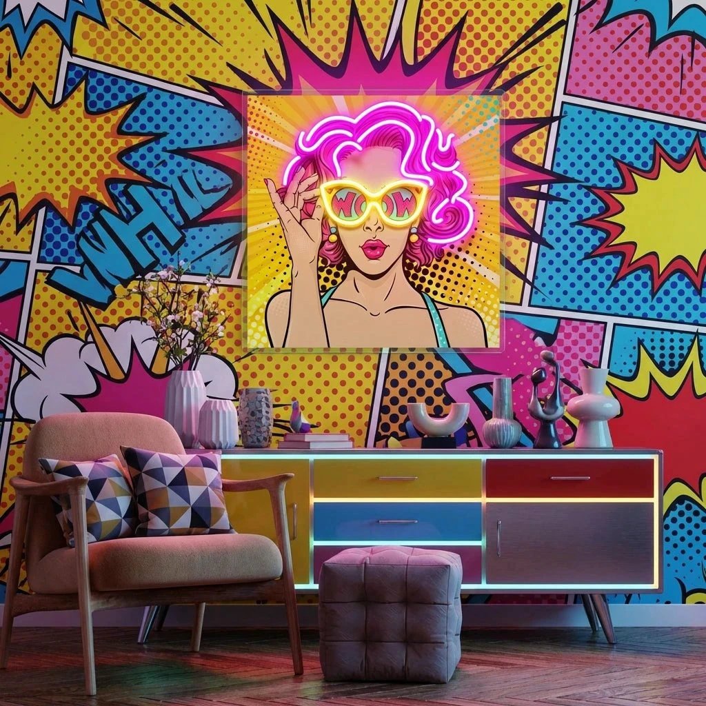 Wow Pop Art Led Neon Sign Light