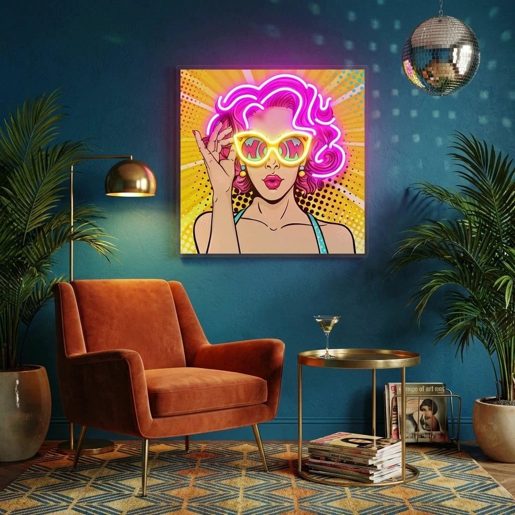 Wow Pop Art Led Neon Sign Light