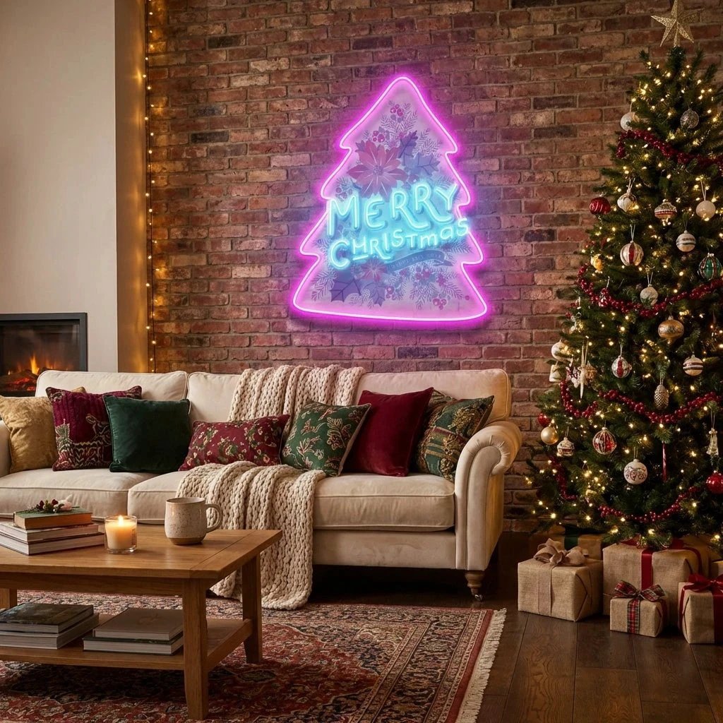 Xmas on tree Art Work Led Neon Sign Light