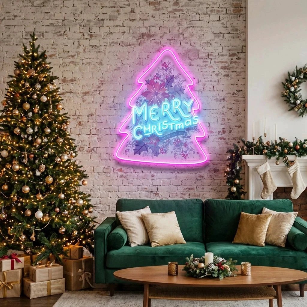 Xmas on tree Art Work Led Neon Sign Light