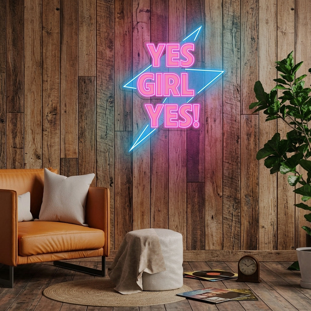 YES Girl...! Neon x Acrylic Artwork