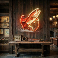 Young Man Fishing LED Neon Sign Light Pop Art