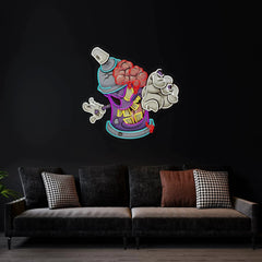 Zombie Spray Can Cartoon Artwork Led Neon Sign Light