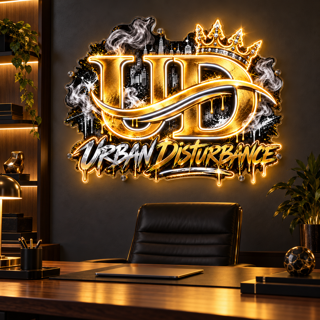Urban Disturbance Crown Logo - Custom LED Neon Sign