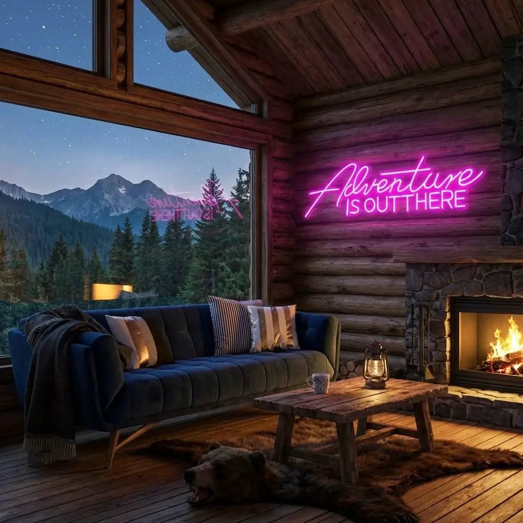 Adventure Is Out There Led Neon Sign Light – Hot Pink – view 19