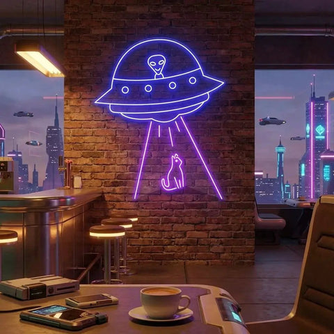 Alien Spaceship Led Neon Sign Light
