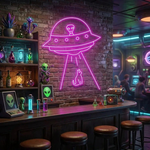 Alien Spaceship Led Neon Sign Light