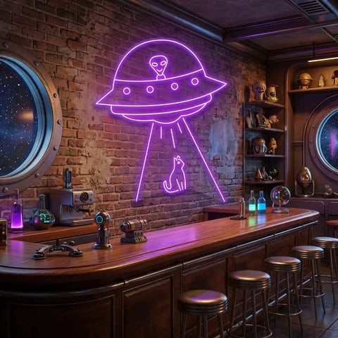 Alien Spaceship Led Neon Sign Light