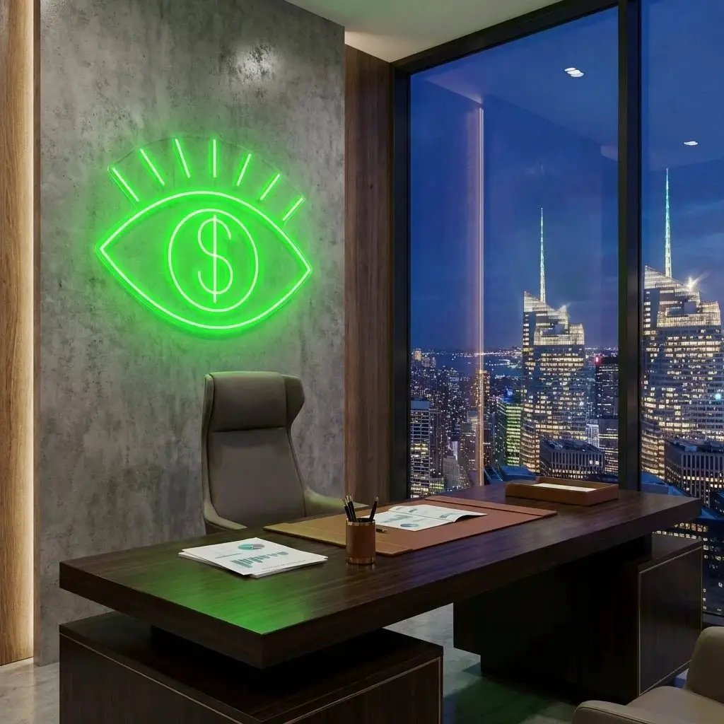 All Eye See Is Money Led Neon Sign Light – Green – view 34