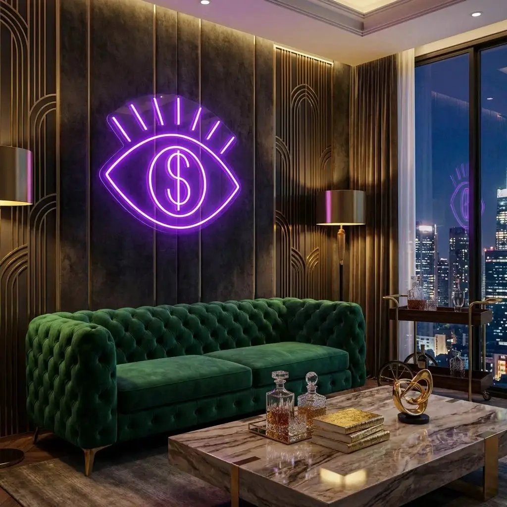 All Eye See Is Money Led Neon Sign Light – Violet – view 42