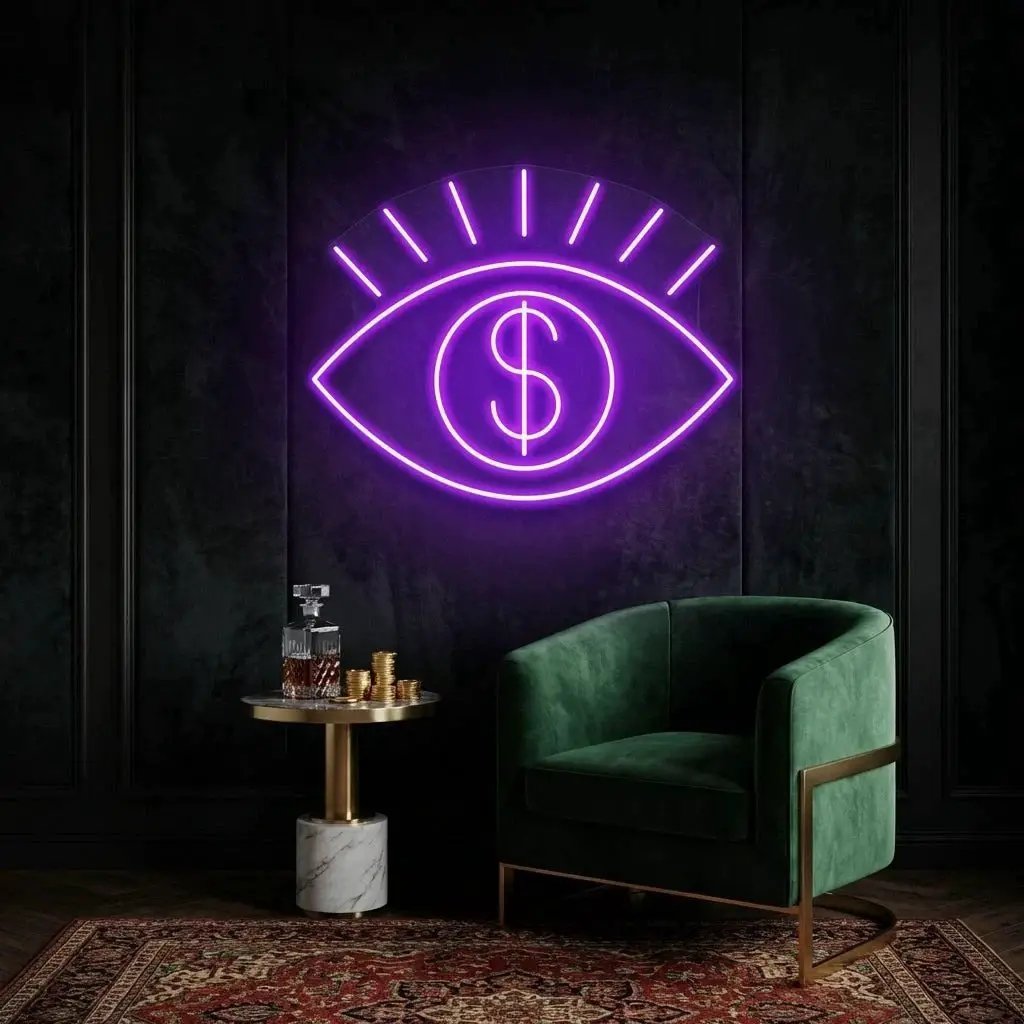All Eye See Is Money Led Neon Sign Light – Violet – view 33