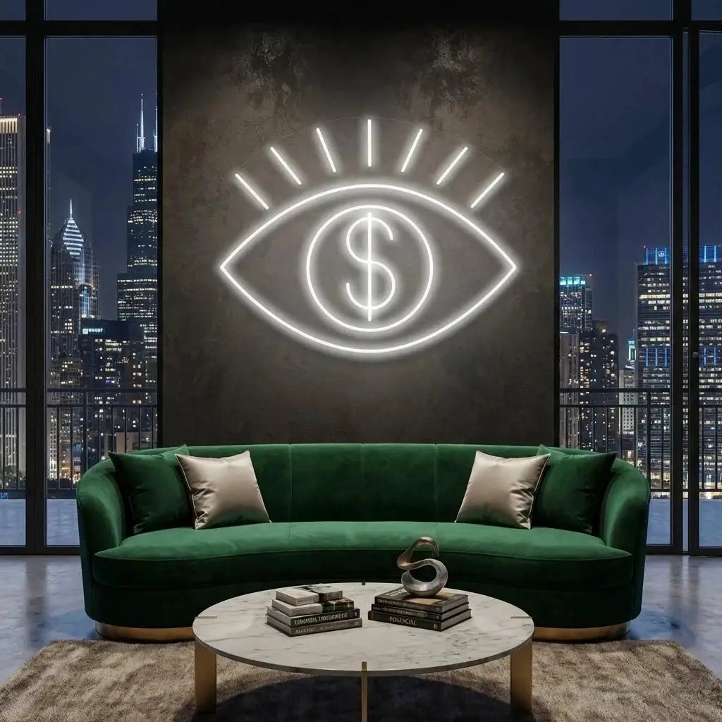 All Eye See Is Money Led Neon Sign Light – Cool White – view 23