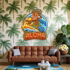 Aloha Tiki Surfing LED Neon Sign Light Pop Art